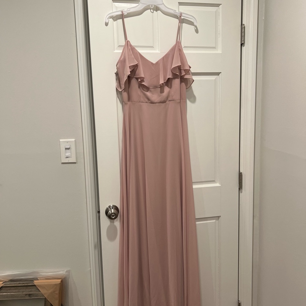 #LEVKOFF Frost Rose Chiffon Tall Gown (Extra Length)